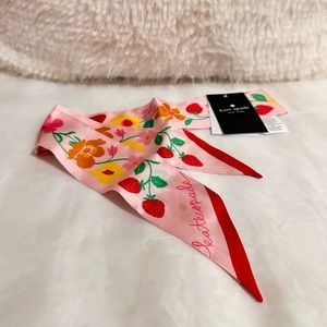 Kate Spade Strawberry garden skinny scarf